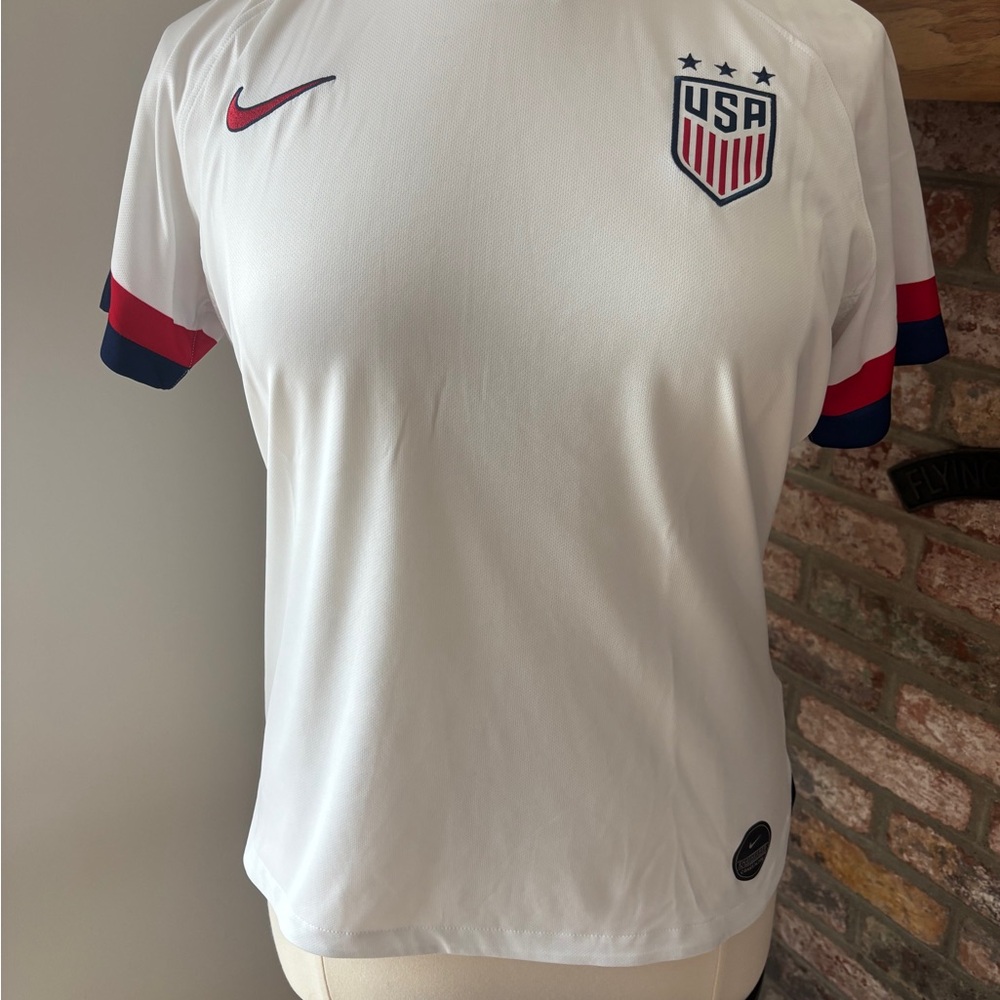 Nike White Soccer Jersey with Red and Blue Details